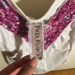 Free People White Fitted Corset Tank Threads Strap